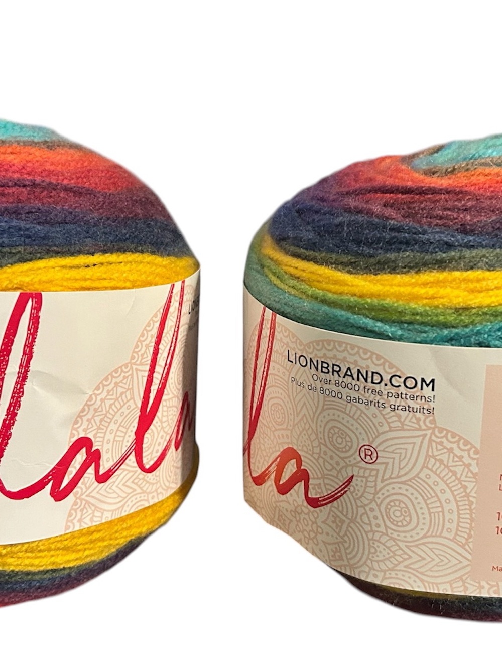 Lion Brand Rainbow Gradient Wool Blend Yarn - Multicolor